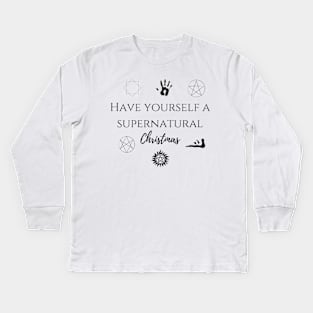 Have yourself a supernatural Christmas Kids Long Sleeve T-Shirt